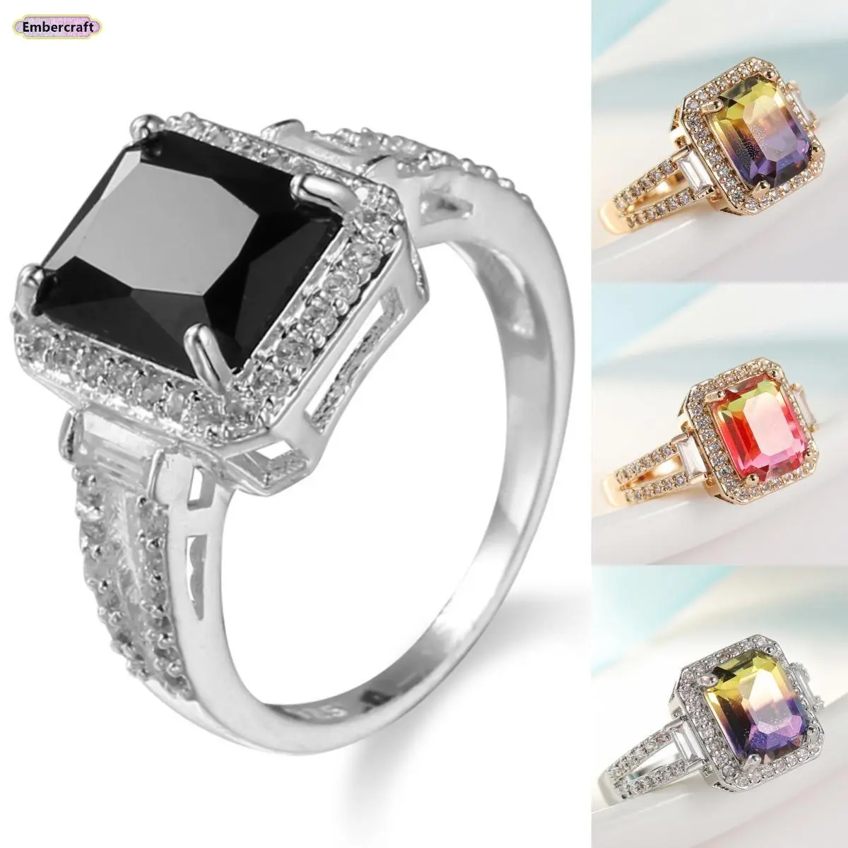Unisex Black Cubic Zirconia Unique Ring - Lightweight Slim Classic Band, Minimalist Inclusive Alternative Style Costume Jewelry, Sleek Daily Accessory, Ceremony Anniversary Couple Gift Idea, Adjustable Fitted Ring, Unique Rings