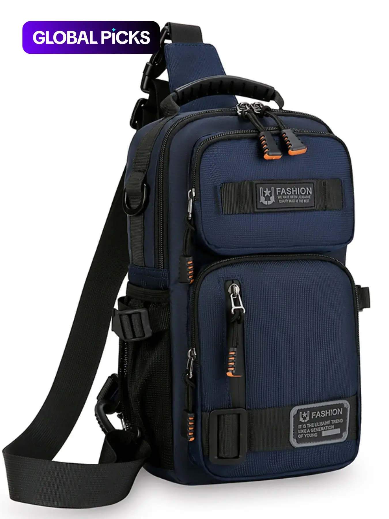 Men's Large Capacity Multi-Pocket Chest Bag, Fashionable Single Shoulder Crossbody Pack, Lightweight Travel Sports Pouch for Daily Use, Casual Shoulder Bag, Multifunctional Portable Bag, Durable Chest Bag, Crossbody Chest Design
