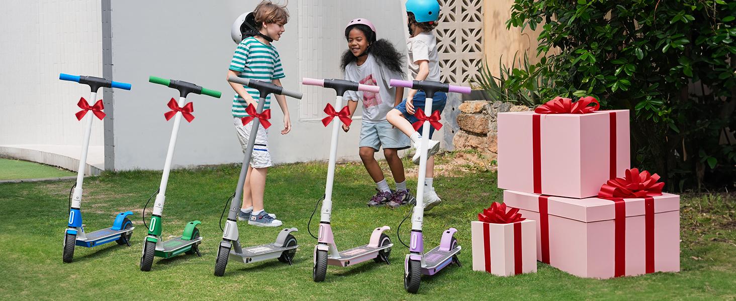 Foldable Kids Electric Scooter Ages 6 - 14, 150W-200W Motor, 3 - Speeds (5/8/12 Mph), Dual Brake, LED Display, Colorful Lights, UL 2272 Certified, 5 - inch Flash Tire, 154lb Max Load