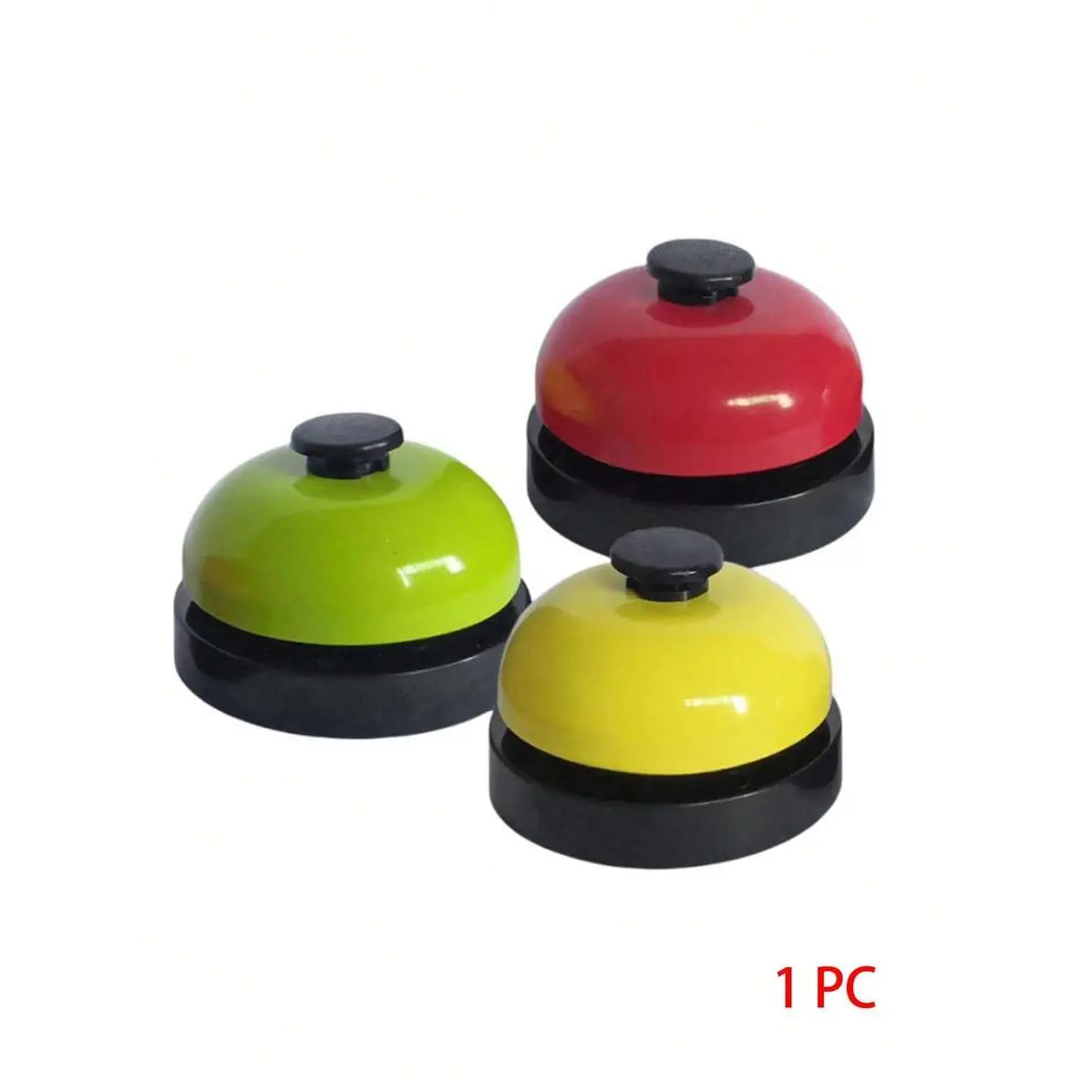 1 PC Game Call Bell Colorful Desk Bell Metal Ring Bell 3 Inch Diameter Hand Bells,Perfect For Family Game And Trivia Nights, For KidsSchool, Student,Stationery,School Supplies