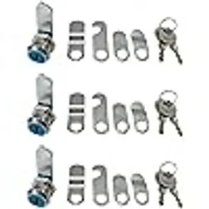 3 PCS Mailbox Locks, Security Cam & Lever Locks with 12 Interchangeable Plates for Mailboxes and Cupboard Doors