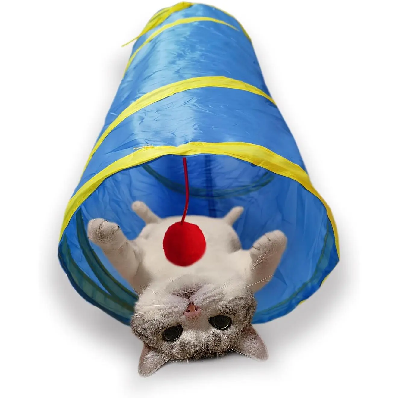 Tunnel Tube Toys,Tunnels for Indoor Cats, 2 Way Collapsible Interactive  with Balls for Rabbits, Kittens, Ferrets, Puppy