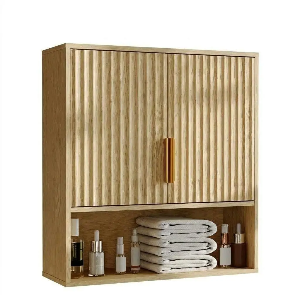 GARVEE Rectangular Medicine Cabinet with Wavy Lines Design and Adjustable Shelf