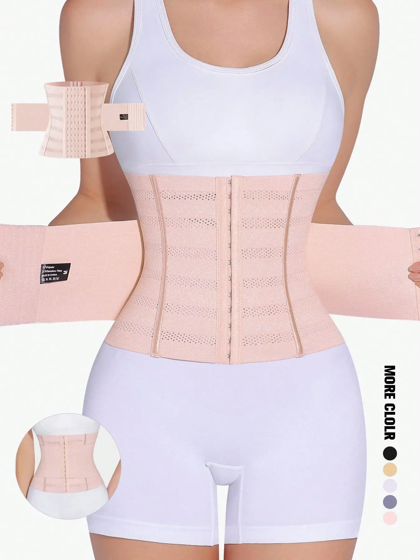 Women's Shapewear Sports Waist Trainer, Dual-Layer Hook Design, High Compression Waist Cincher, Abdominal Control, Sweat Waist Trainer