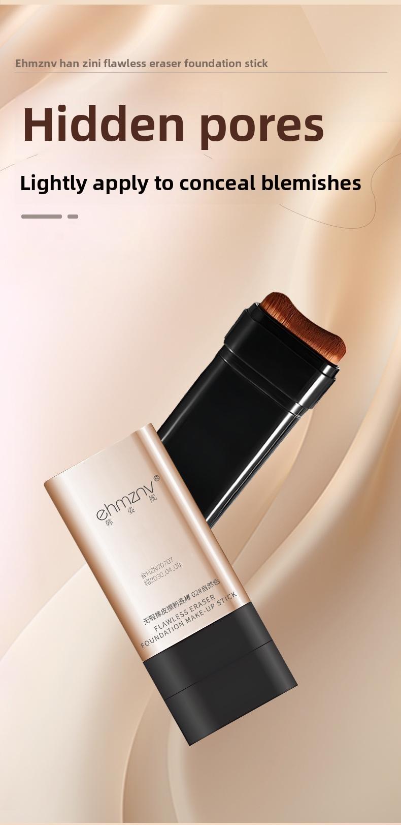 Your Face in 2 Minutes Double-Ended Foundation & Concealer Stick – One Side = Base, Other Side = Concealer, Blendable, Natural Matte, No Caking