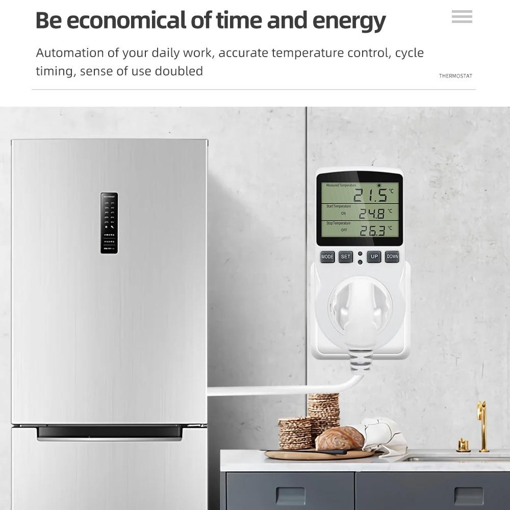 Timer Socket Thermostat Digital Temperature Controller EU/AU/US/FR/UK Plug Outlet With Timer Switch Heating Cooling AC 110V~230V