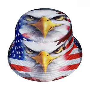 Patriotic Eagle American Flag Bucket Hat for Men and Women, Double Sided Fisherman Sun Hat, UV Protection Beach Hat for 4th of July Independence Day, Fishing, Travel and Outdoor Wear summerwins