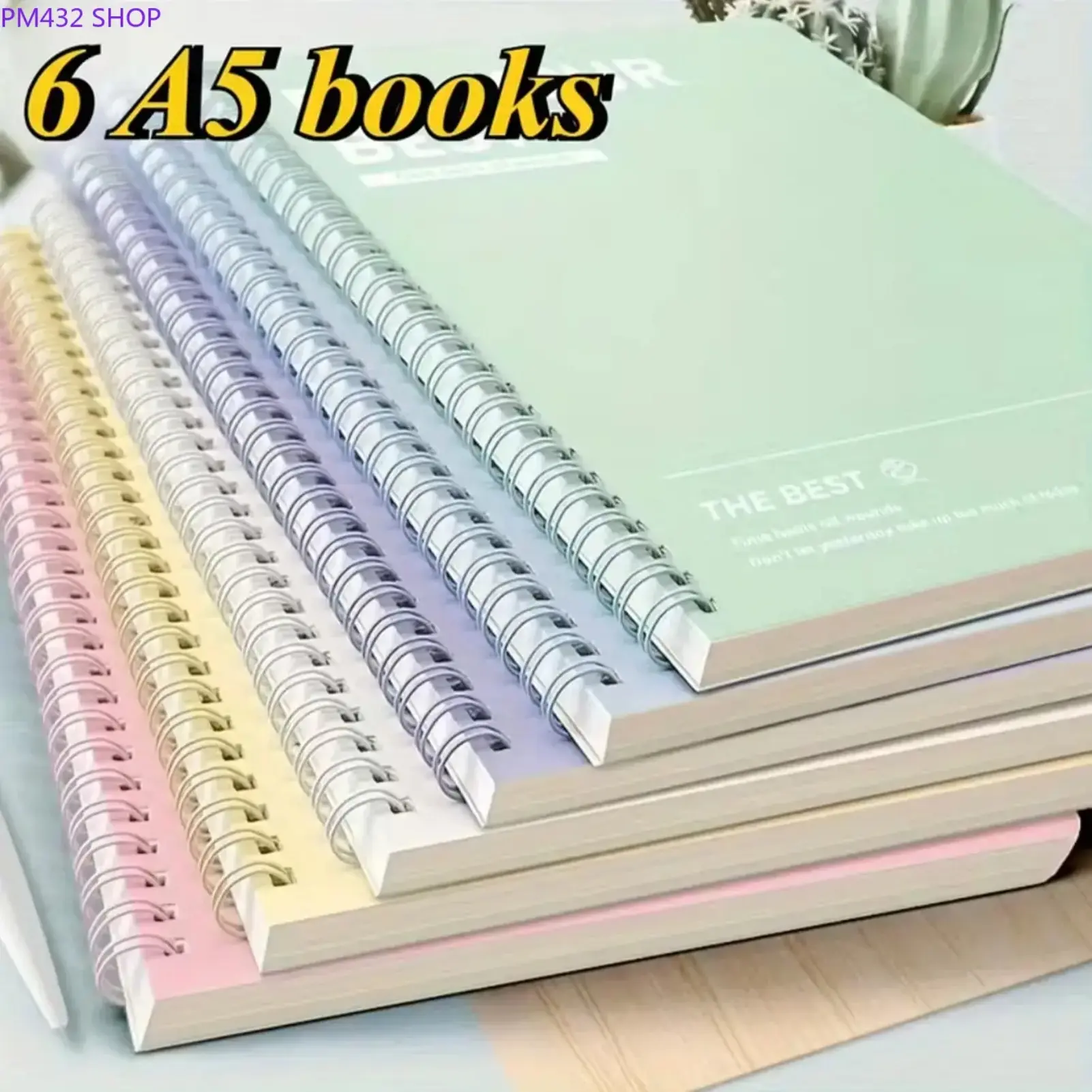 6 Piece Spiral Notebook Set – A5 Simple Hard Cover Notebooks, Tear-Resistant Pages with Lined & Unlined Paper, Durable School & Office Study Supplies, Hardcover Spiral Journals Stationery Set