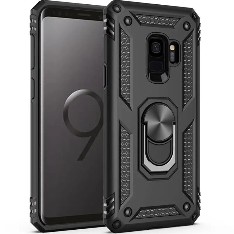 Phone Case for Samsung Galaxy S9, Anti-Drop Dustproof Waterproof Fingerprints Resistant, with Magnetic Rotatable Stand for S9 Protective Cover