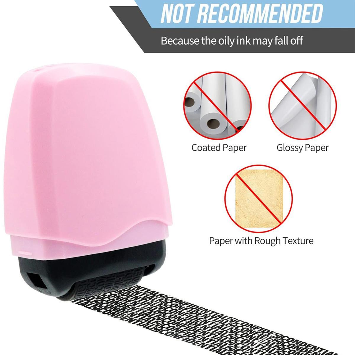 Identity Theft Protection Roller Stamp,1 Count Confidential Roller Stamp,Anti Theft,Privacy &Security Stamp,Refill Ink Designed for ID Blackout Security,Office Supplies