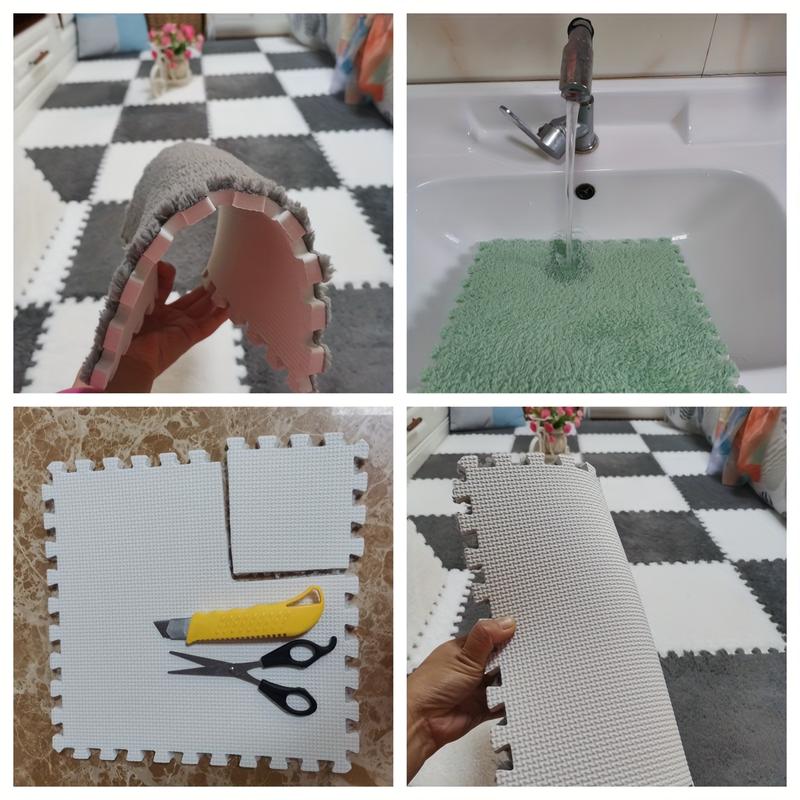 24-Piece Set of Interlocking Foam Floor Mats, Soft, Non-Slip, Hand-Washable Interlocking Carpet, Suitable for Home, Gym, Yoga Exercise, Pilates and Body Shaping, Cushioning Mat, Pet Mat, Crawling Mat, Can Be Used in Bedroom, Living Room, Sofa Entrance.qiu