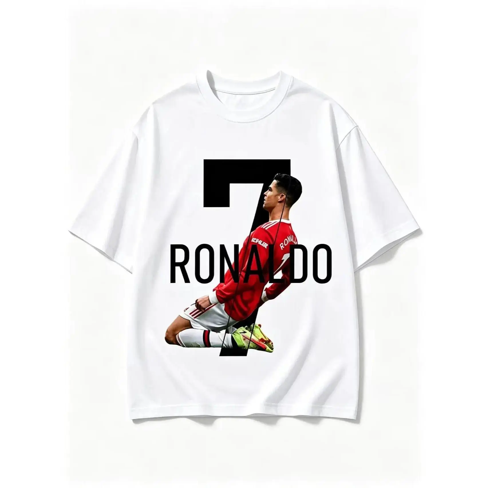 Unisex Cristiano Ronaldo Digital Graphic Tee 100% Cotton Comfort Short Sleeve Outdoor Sports Casual Streetwear Vintage Trending Clothes Spring Fall Winter Multi-Season Fashion Tops Birthday Gift T Shirts For Men Women