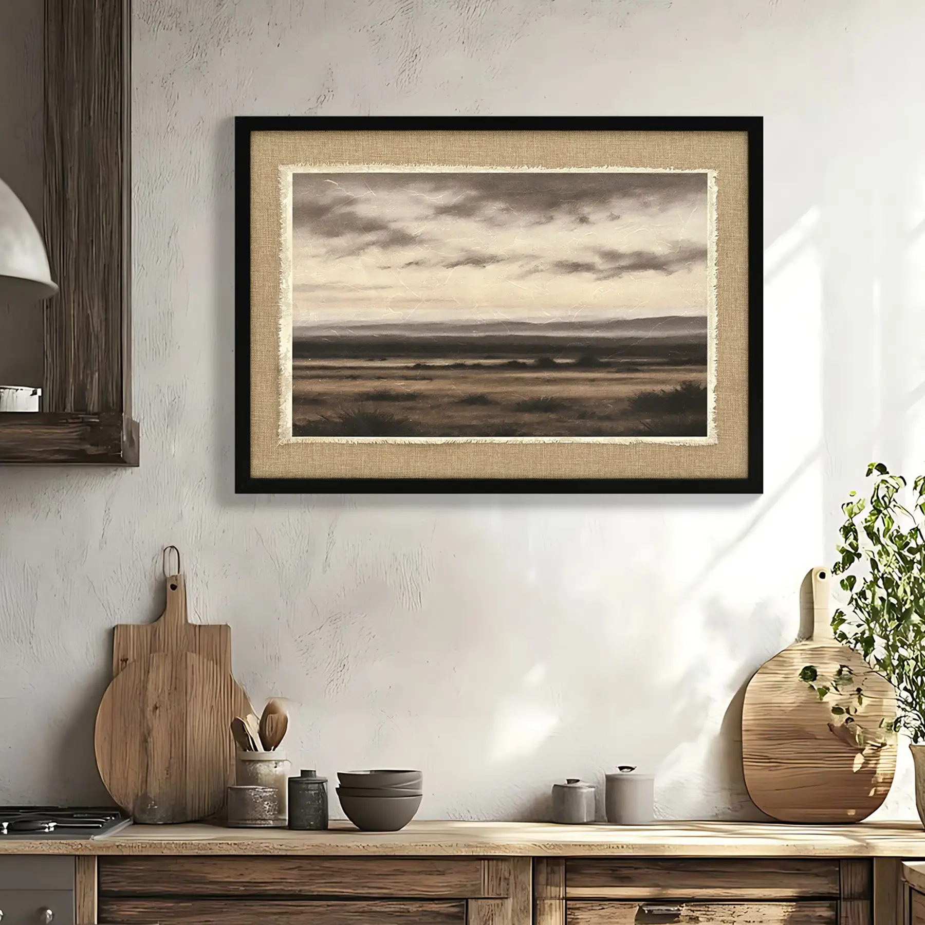 ARCH Vintage Landscape Large Framed Wall Art 20x28 Inch Canvas Print Nature Wilderness Scenery Paintings Decor Aesthetic Retro Farm Landscape Wall Pictures for Bedroom Living Room Home Decor, Home Furniture and Household Product Search Terms