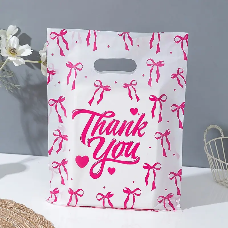 100pcs Thank You Gift Bags, Butterfly Print Handbags, Perfect for Christmas, Valentine's Day, Teacher's Day, Mother's Day, Birthday