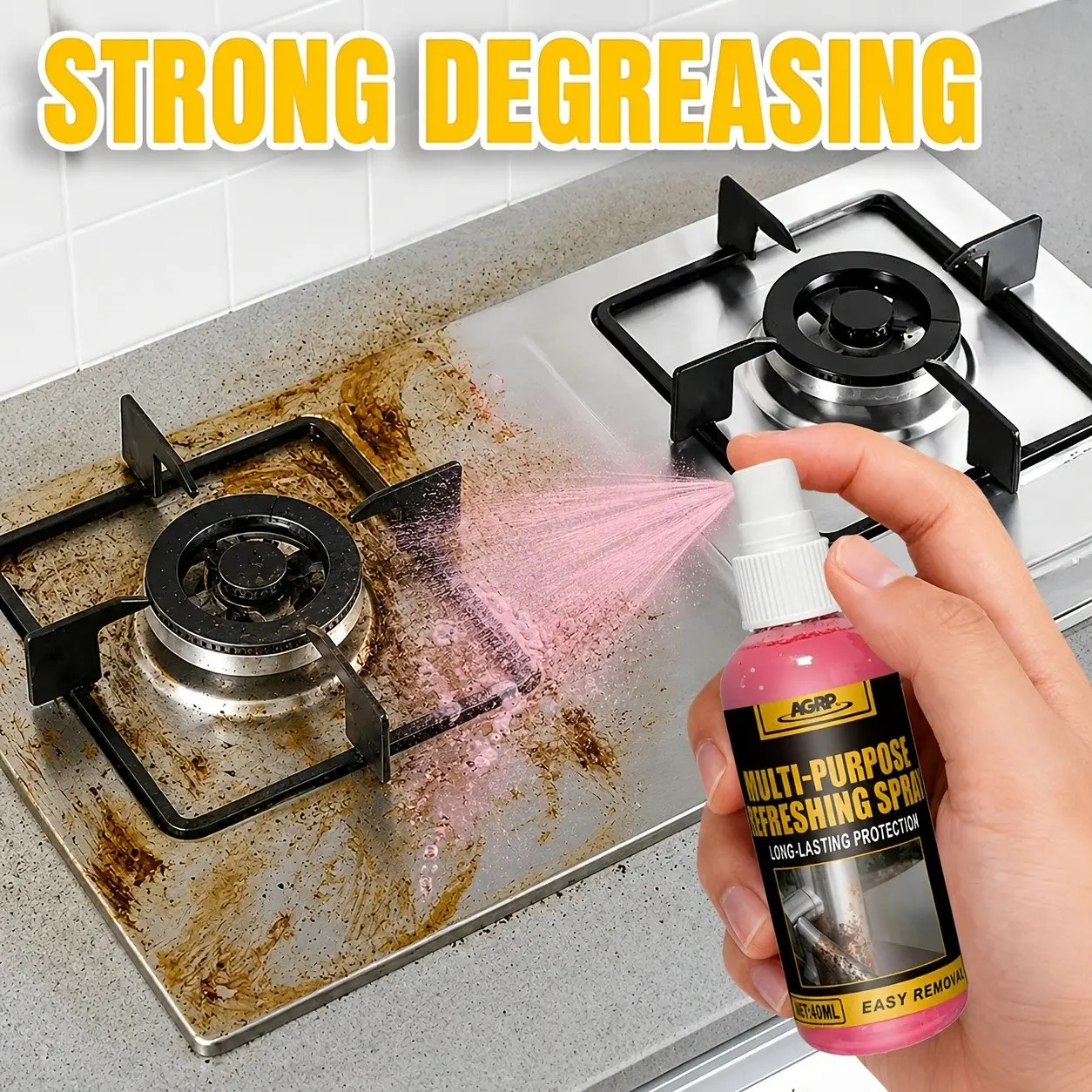 Kitchen Metal Polish, For Range Hoods Stoves & Ovens, Mild Formula, Easy Apply & Wipe, Leaves Smooth Shiny Finish, Clean Polish Spray