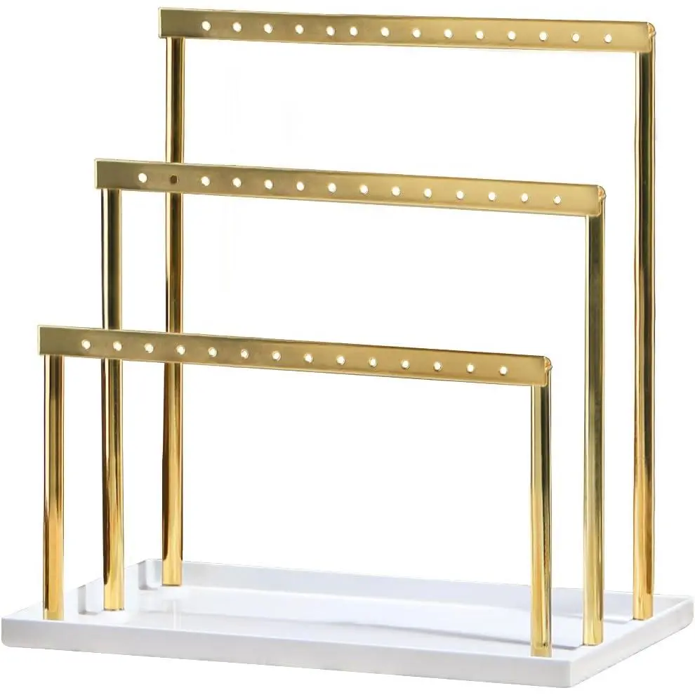 3 Tier Earring Holder for Vendors,Stud Earrings Display Stand for Selling,Matel  Organizer for Girls ()