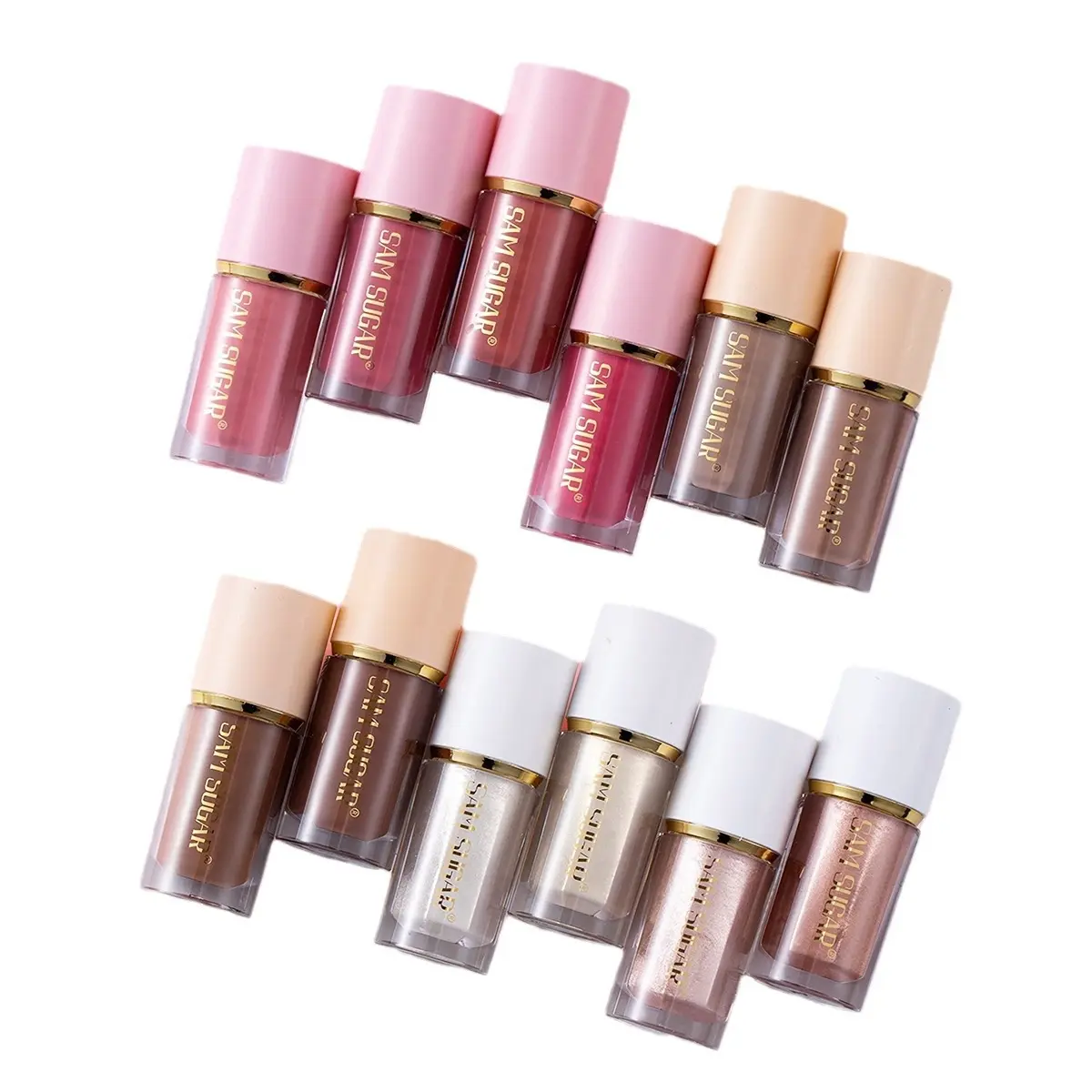 14-color Highlighter Contouring Blush Liquid for 3D Nose Shading, Matte and Pearlescent Concealer