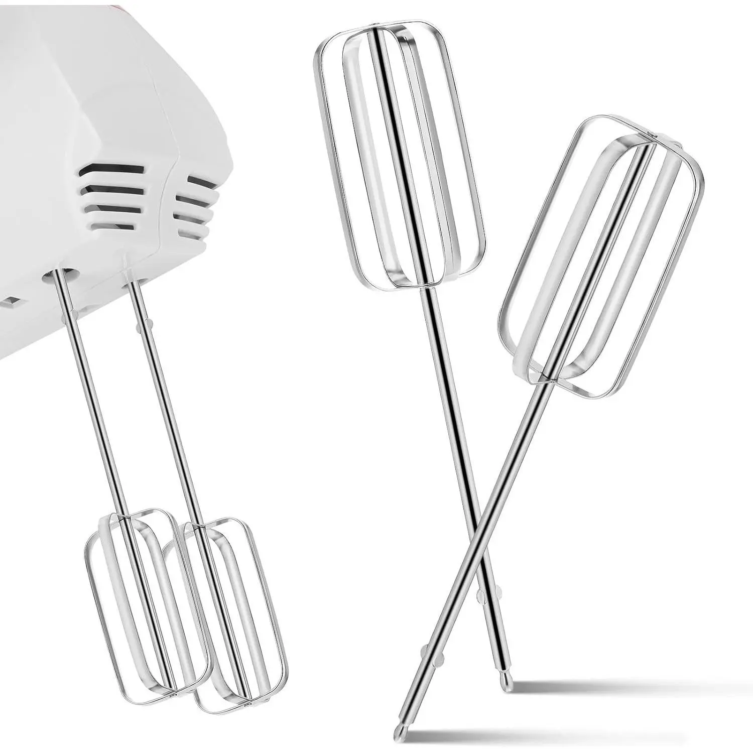 2Pcs Hand Mixer Replacement Beaters, 8.4 Inch Long Stainless Steel Mixer Attachments - Professional Kitchen Egg Whisk Parts Compatible with Most Handheld Electric Model