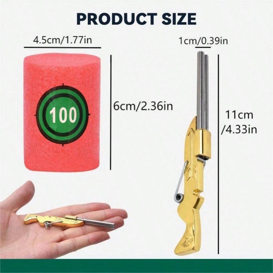 Mini Steel Toothpick Crossbow with Foam Target – Safe Shooting Game for Kids & Adults, Fun Desk Toy for Holiday Parties, Fall Festivals & Birthday Gifts