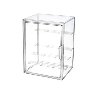 High-Transparency Acrylic Blind Box Display Case Storage, Detachable Layers, 360° Transparent, Dustproof, Stackable, Side Door, Pet Material, Collectibles Organizer