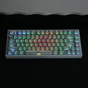 131 Key Cherry Profile Comic White Keycaps 5-Sided Heat Transfer Pbt Materia Dual Color Injection, South-facing For Mechanical Keyboard Hebrew English German French Spanish
