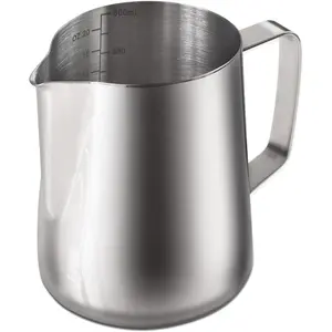 Espresso Steaming Pitchers 20 OZ / 600ml, Stainless Steel Frothing Pitcher with Measurement Scale