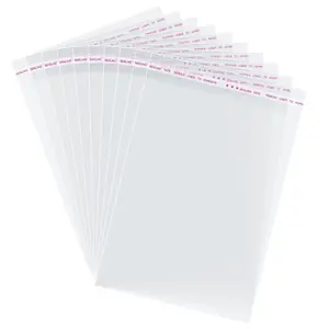 100pcs Self Sealing Cellophane Bags, Clear Cookie Bags, Resealable Cellophane Bag for Cookies, Favors, Products, Candy (3 Sizes)