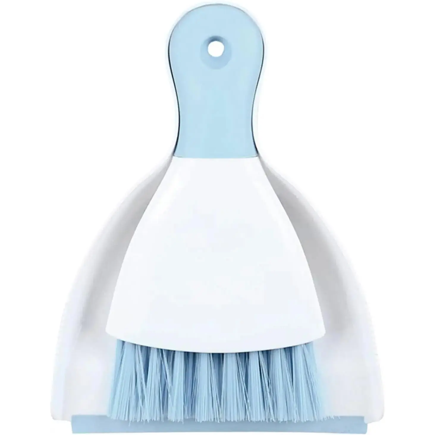 Dust Pan Broom Brush Dustpan Set - Small Broom and Dustpan for Home Cleaning, Sofa, Desk, Guinea Pig Cage, Cat Litter, Light Blue