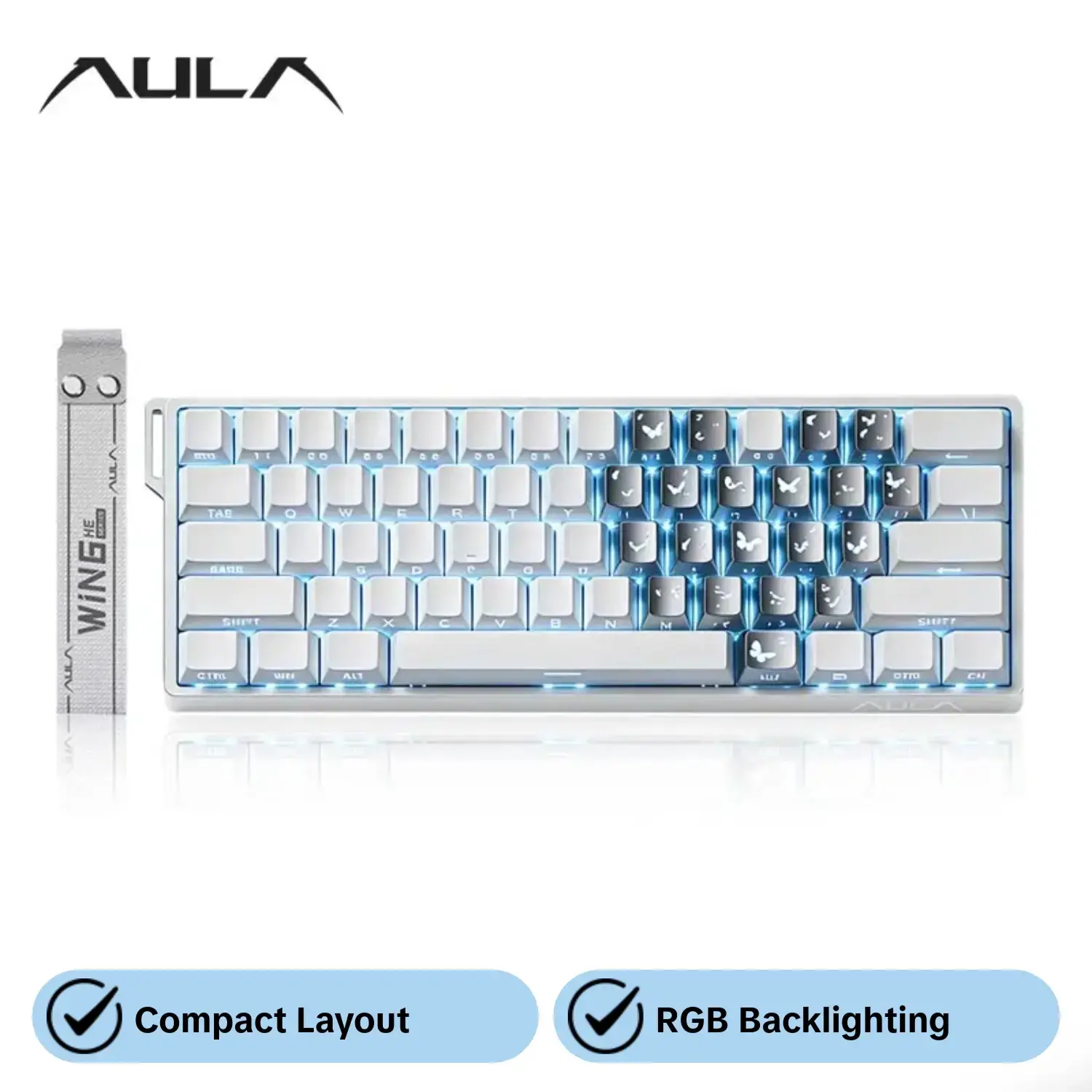 AULA Win60 HE wired game keyboard, Wired gaming keyboard, Pc gaming keyboards, Rgb backlight keyboard, 60% arrangement, 61-key mini layout, sensitive magnetic axis, high-performance chip, compatible with Windows/AMC system, suitable for e-sports office