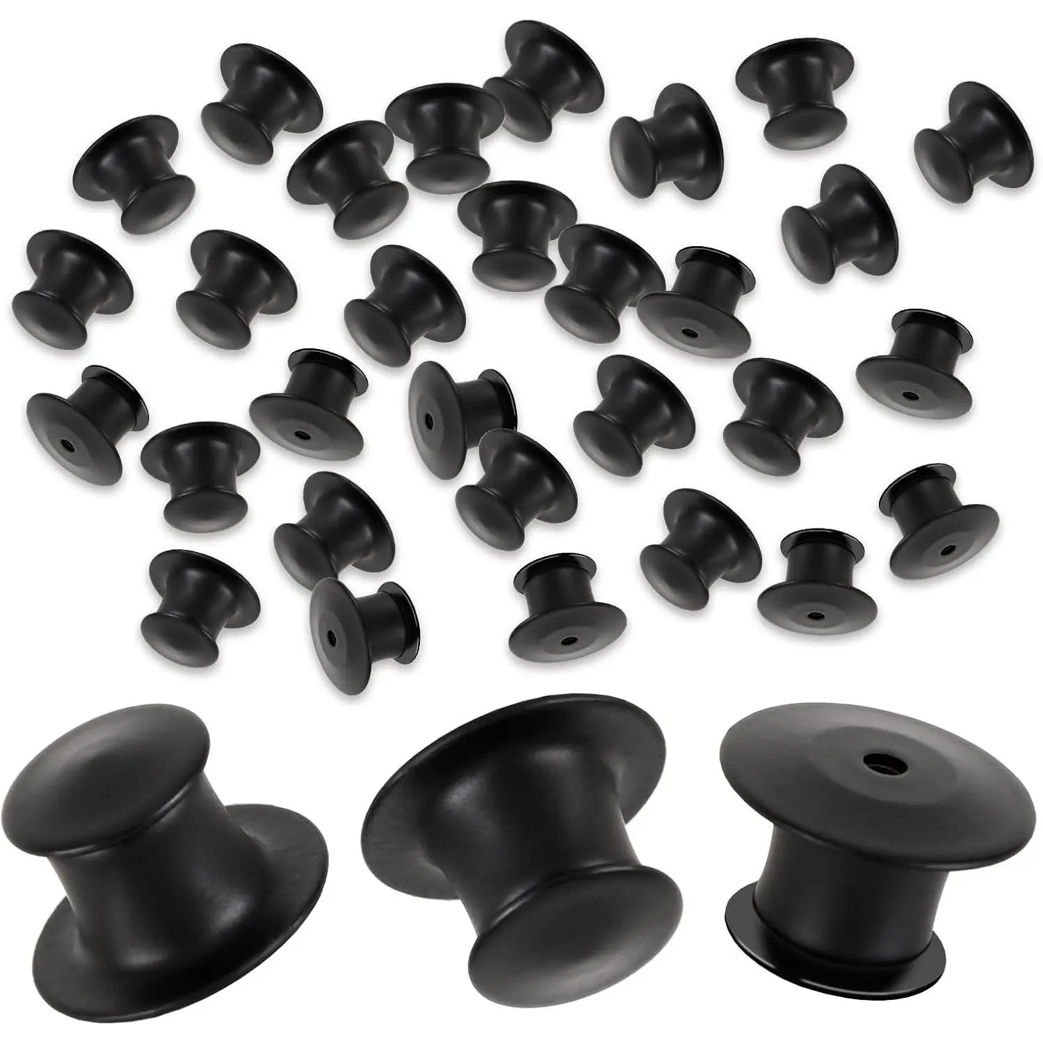 Metal Pin Backs, 40 Pcs Black Locking Pin Keepers Locking Clasp Needle Back Lock for DIY Crafts Brooches Lapels Needles