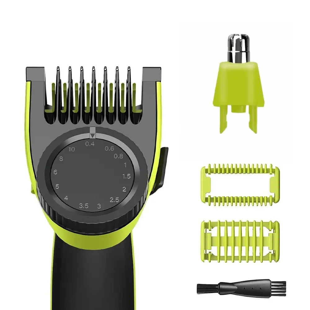 Adjustable Trimmer Comb for Single Blade Shaver, Small T-Shape Blade Guide Kit, Includes Nose Hair Replacement Head, Basic Grooming Tool, Trimmer Attachments