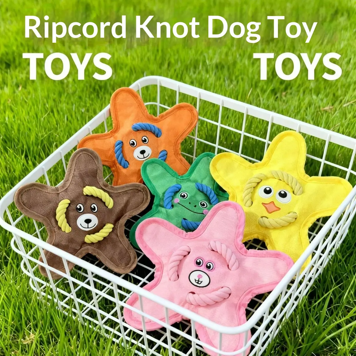 Dog Toy Frisbee with Thick Rope, Durable Oxford Cloth with Crinkle Sound for Interactive Tossing and Retrieve Play, Rubber Rope