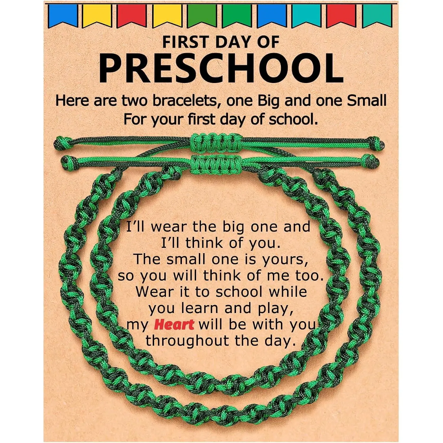 Mommy & Child Hand Woven Bracelets, Adjustable Size Modern Costume Jewelry for School Start, Matching Fashion Accessories for Moms and Kids