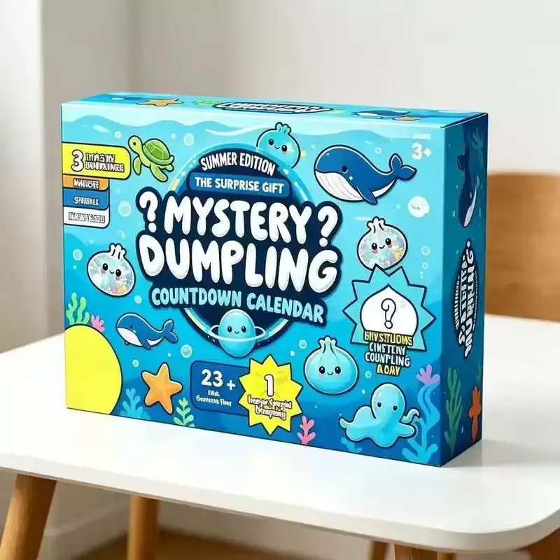 23+ Piece Mystery Dumpling Countdown Calendar Blind Box, Ocean Theme Cute Style, Daily Unlock Soft Plush Fun, Perfect Gift for Kids and Stress Relief Lovers