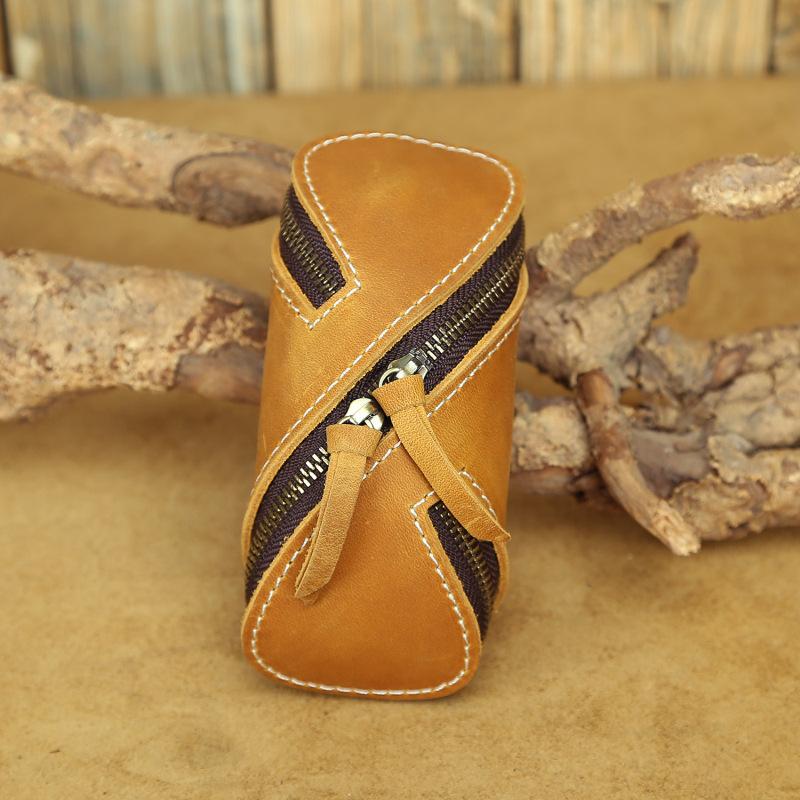 Men’s & Women’s Leather Key Bag, Retro Crazy Horse Leather Zipper Wallet for Car Keys, Card Holder, Stylish Key Organizer, Multi-purpose Keychain for Daily Use, Travel, Gifts Men’s & Women’s Leather Key Bag, Retro Crazy Horse Leather Zipper Wallet for Car Keys, Card Holder, Stylish Key Organizer, Multi-purpose Keychain for Daily Use, Travel, Gifts