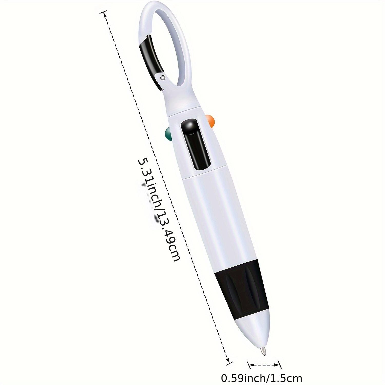 6pcs Plastic Hook and Loop 4 in 1 Multicolor Fun Smooth Writing Pens with Keychain