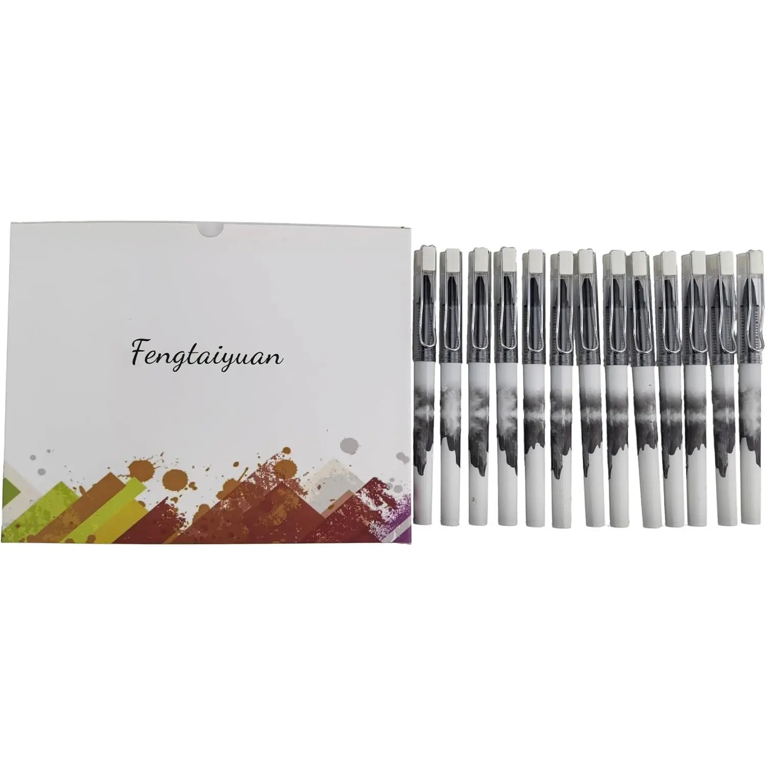 Gel Ink Rollerball Pens 0.5mm Fine Point, 12 Pack Black Smooth Writing Pens, -Drying Ink, 1000m Large Capacity for School Office Business (BlackLQB05P12)