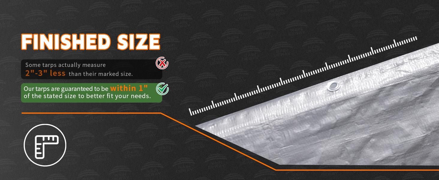 Tarps Heavy Duty Waterproof 6x8 Feet, 10Mil Multipurpose Small Tarp Cover with Metal Grommets and Reinforced Edges, Silver/Brown Tarp by RAINDEWAY