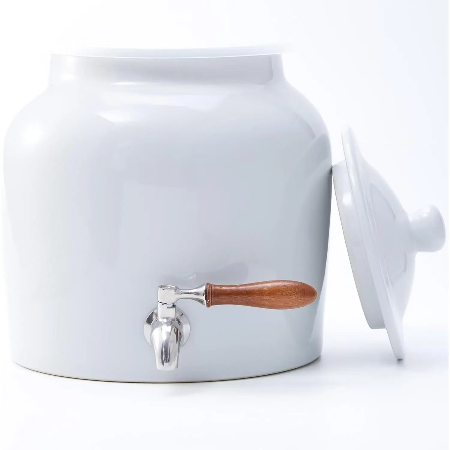 Ceramic Water Dispenser for 3-5 Gallon Bottles with Stainless Steel Faucet |     Porcelain Crock Design, Stainless Steel Spigot, For 3 To 5 Gallon Water Jugs, Home And Office Beverage Stations