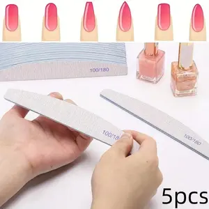 5-Piece Professional Nail File Set, 100/180 Grit, Reusable Polishing Blocks, Ideal for Manicure and Pedicure, Perfect Gift for Family and Friends