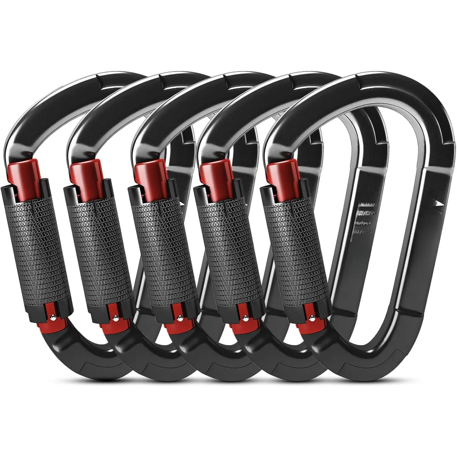 Auto Locking Rock Climbing Carabiner Clips,Professional 25KN (5620 lbs) Heavy Duty Caribeaners for Rappelling Swing Rescue & Gym etc, Large D-Shaped Carabiners