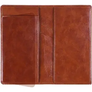Leather RFID Blocking Checkbook Cover Wallet With Built-in Divider Pen Holder For Men Women