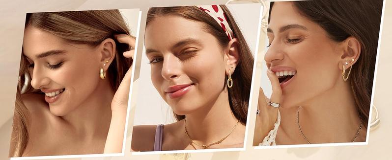 Dazzle with this 13 Pair Set of Trendy Gold Hoop Earrings for Women -14K Gold Plated, Hypoallergenic and Perfect Gift for Girls Dazzle with this 13 Pair Set of Trendy Gold Hoop Earrings for Women -14K Gold Plated, Hypoallergenic and Perfect Gift for Girls