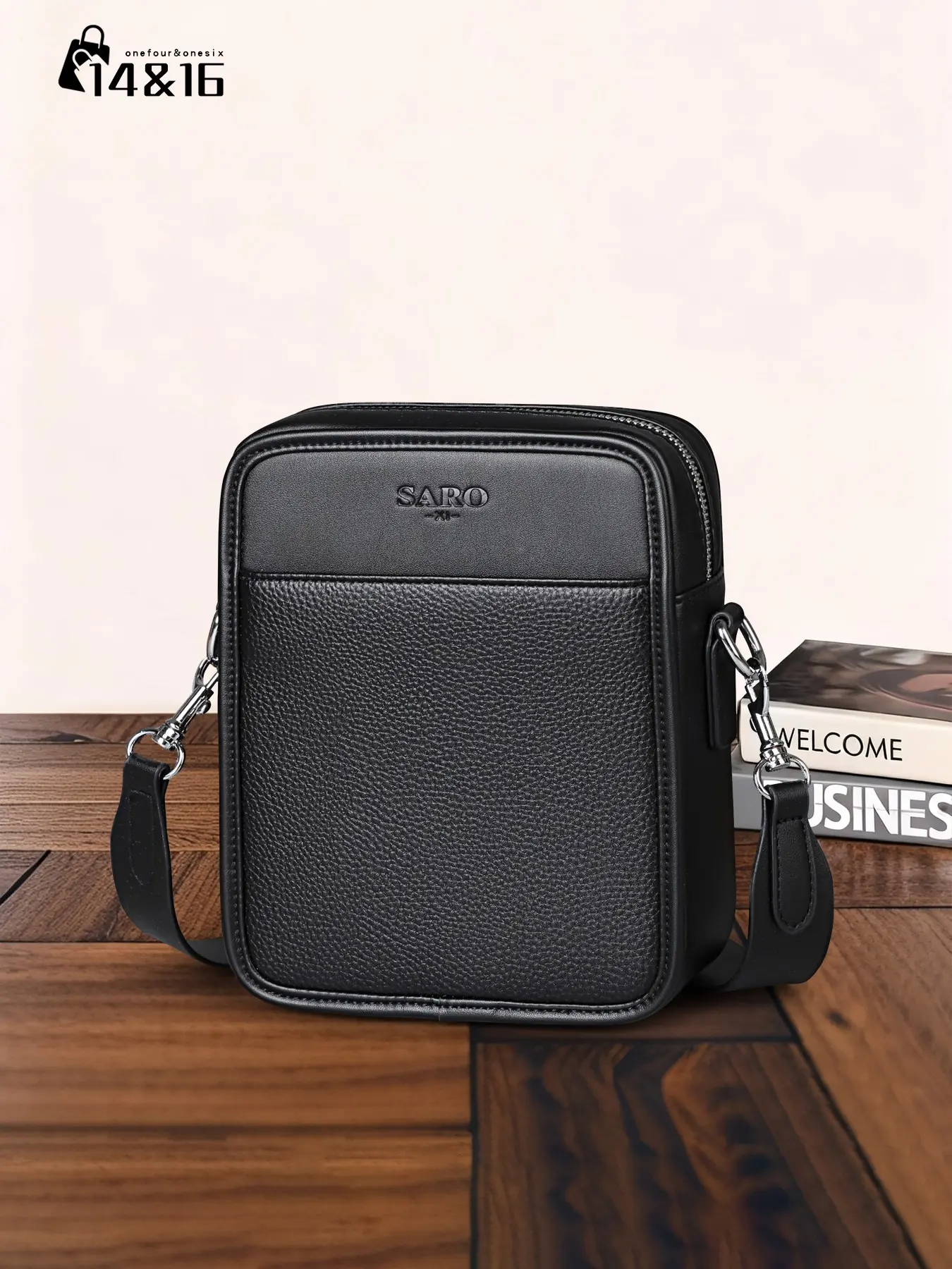 Men's Crossbody Messenger Bag, Zippered Sling Bag, Multi-Compartment, Adjustable Strap, Casual Business Daily Use, Party, Travel, All Seasons