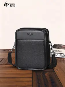 Men's Crossbody Messenger Bag, Zippered Sling Bag, Multi-Compartment, Adjustable Strap, Casual Business Daily Use, Party, Travel, All Seasons