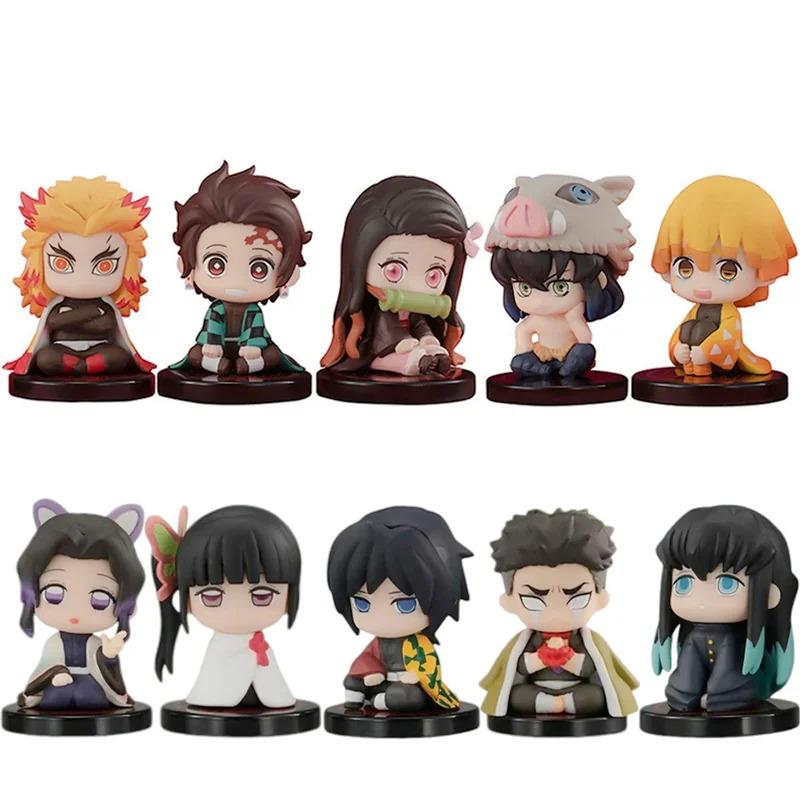 Demon Slayer Sitting 15 Style/Set Q VersionGhost Doll Tanjiro Nidouzi Inosuke Zenizu Figure Action Figure Movie Model Toys Doll