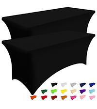 Kitinjoy Machine Washable Retangle Spandex Table Cloths Super Elastic Stretch Tablecloths Wedding Christmas Parties Table Covers