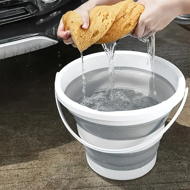 Foldable Bucket, Portable Space-Saving Design, Durable and Easy to Clean, Bucket for Cleaning, Ideal for Car Wash, Fishing, Travel, Home Storage, Kitchen, Bathroom, Laundry