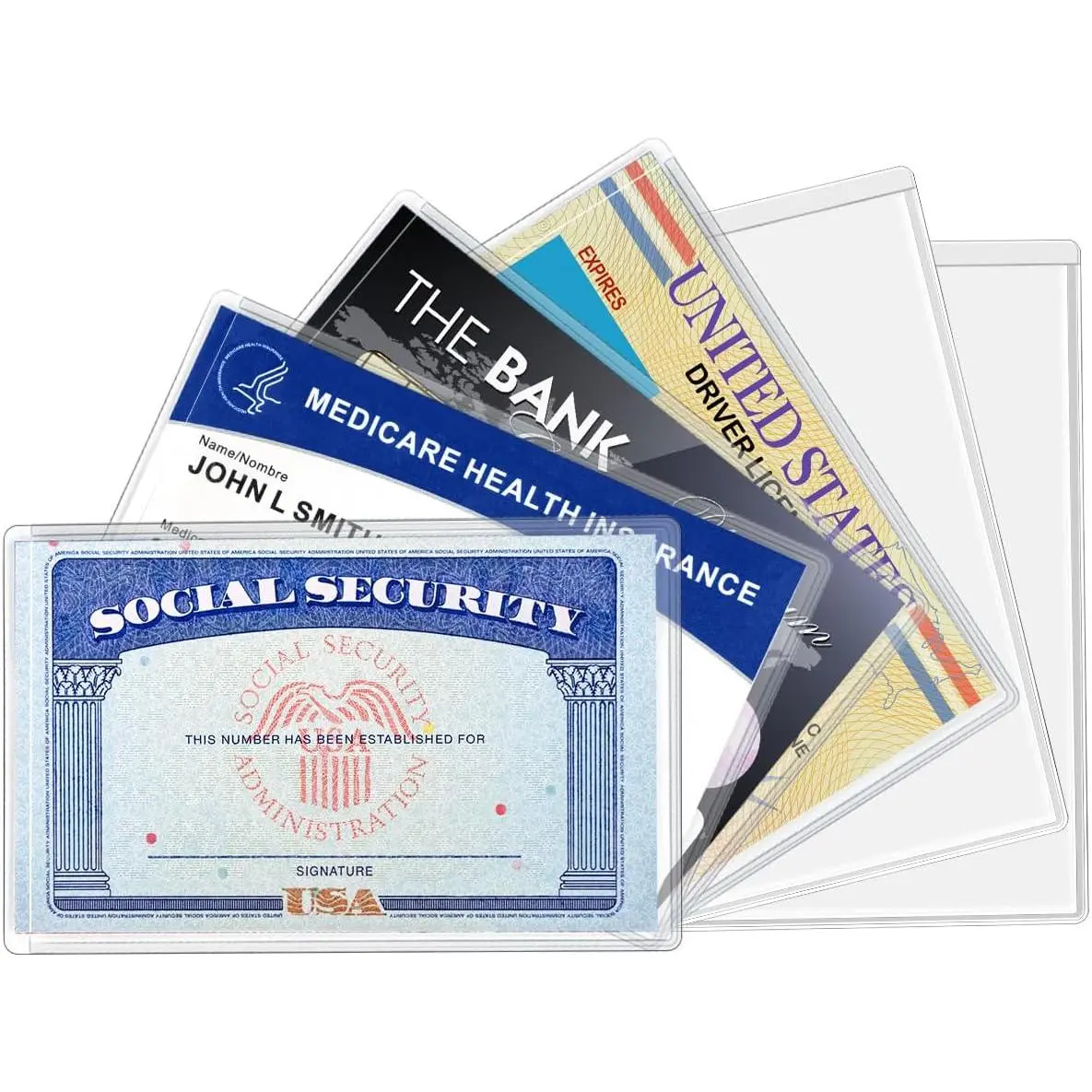 Card Protector Sleeves, Clear PVC Card Sleeves, 6 Pack | 12 Mil Thickness, Water-Resistant, Fits , , Credit and Business Cards