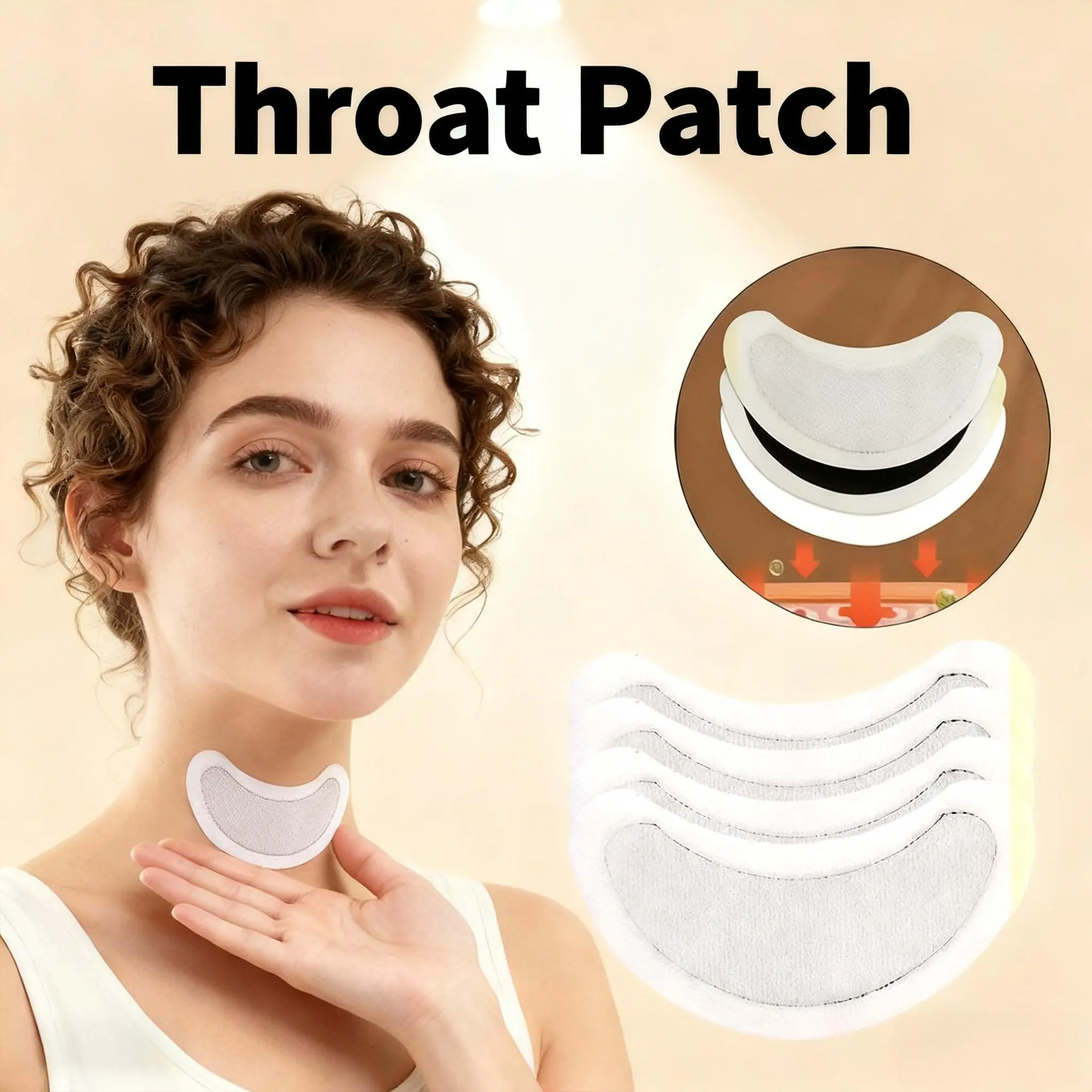 3/7/11Pack Self-Heating Crescent Throat Patches - Self-Adhesive Stickers to Keep Throat Open & Clear, All Seasons Use for Men and Women (Unisex)